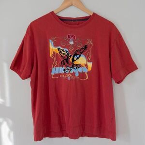 Vintage Y2K Skater Tommy Hilfiger Red Label Early 2000s Red Graphic T Shirt